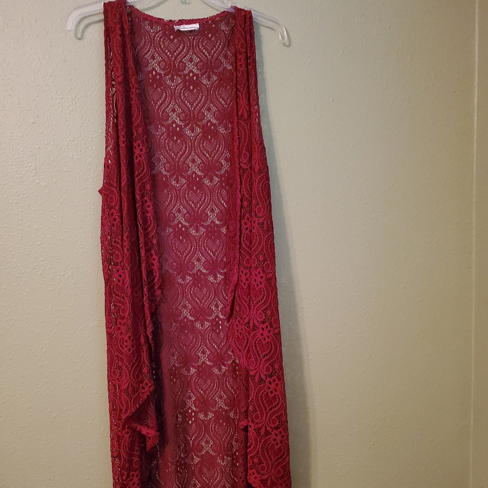 Red Lace Cover Up